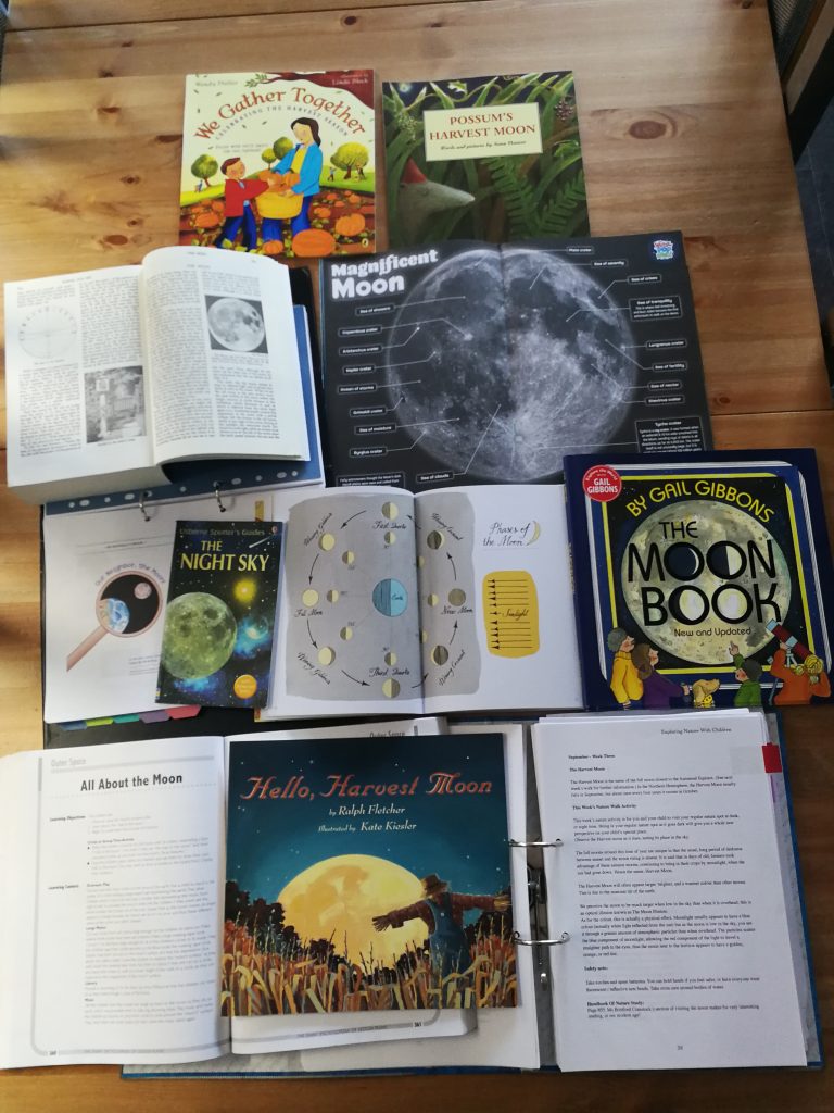 A selection of learning materials for learning about the moon
