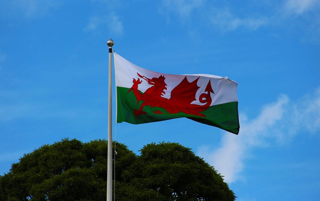 Image of the Welsh Flag Flying