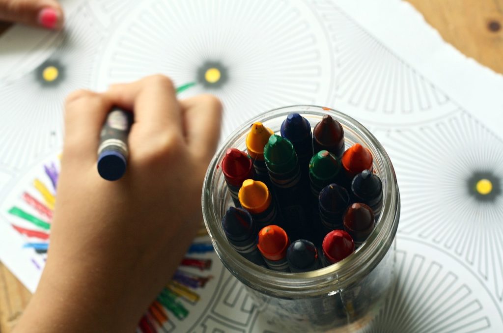 picture of a child colouring in