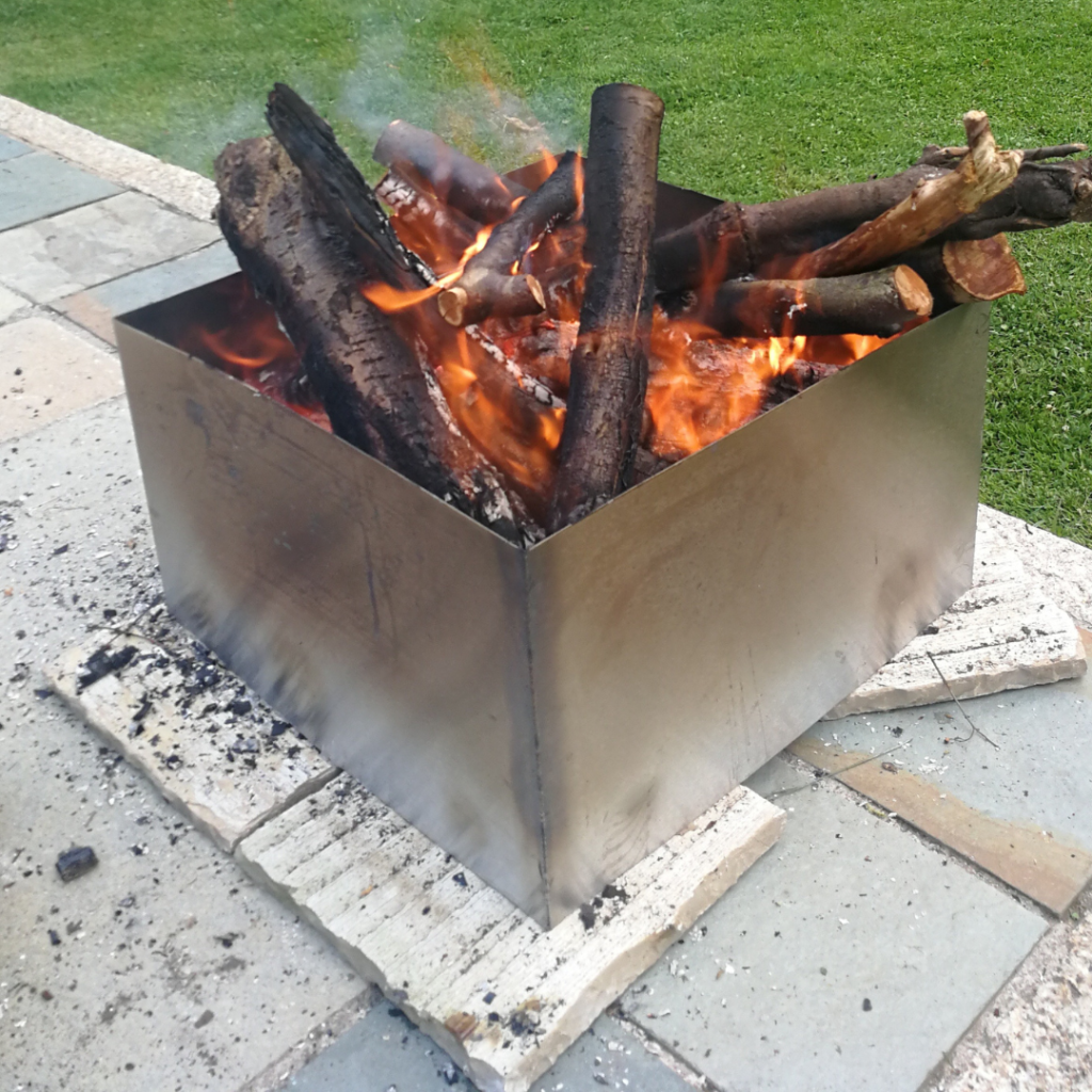 Fire pit burning for summer solstice