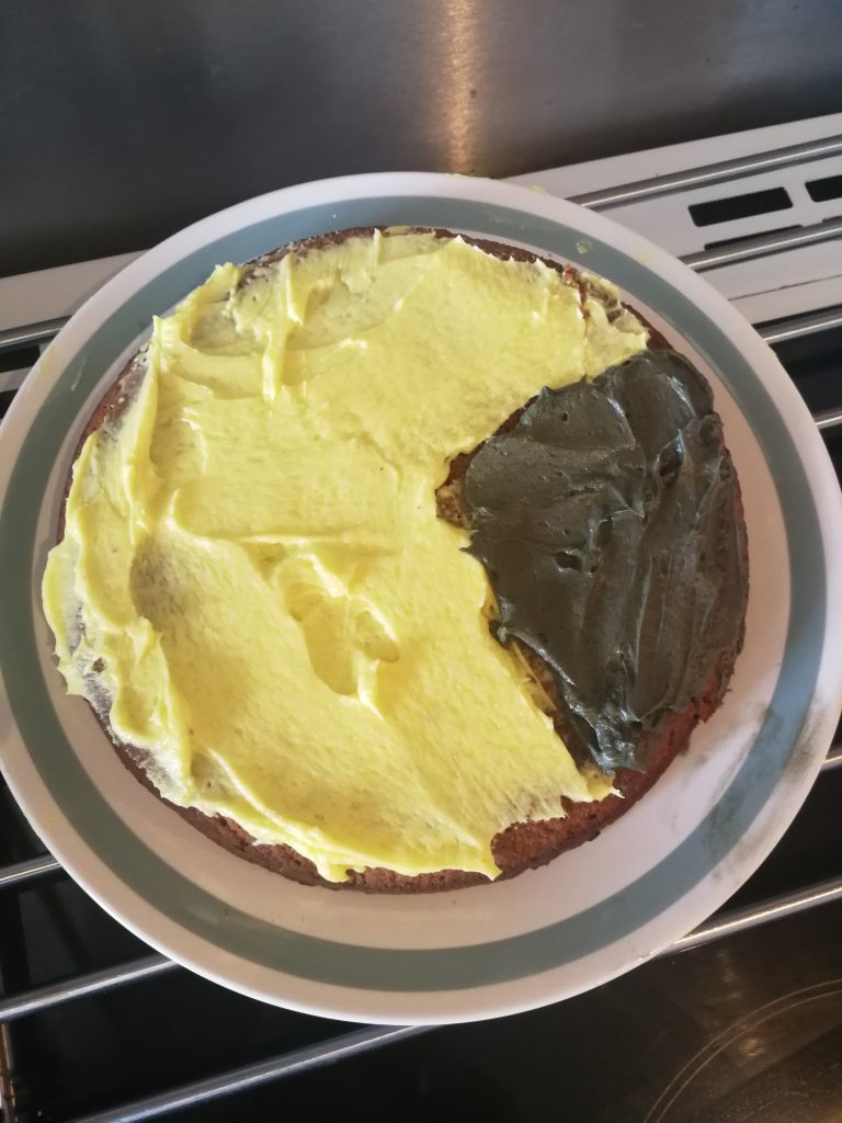 Summer Solstice Cake showing hours of light and dark